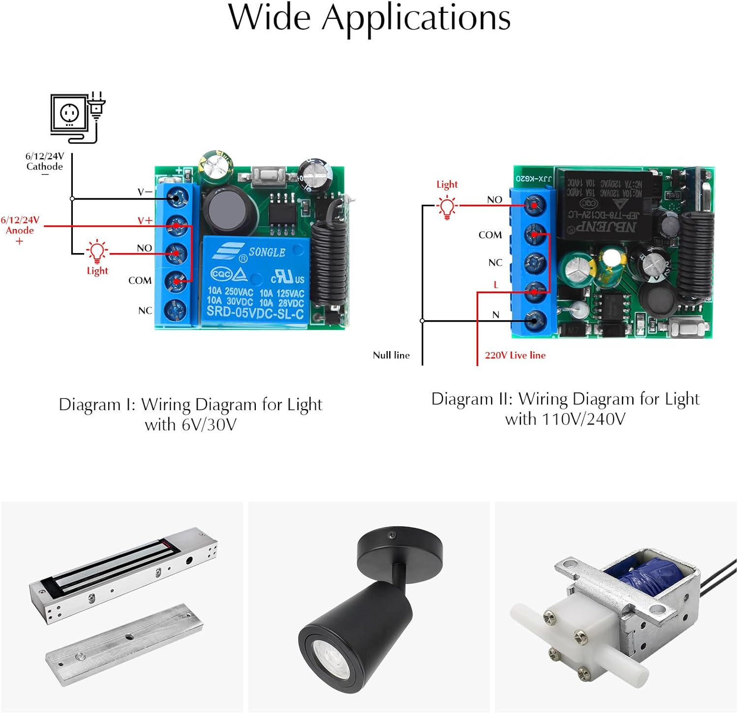 Wiring Diagrams for eMylo Wireless Relay Switch