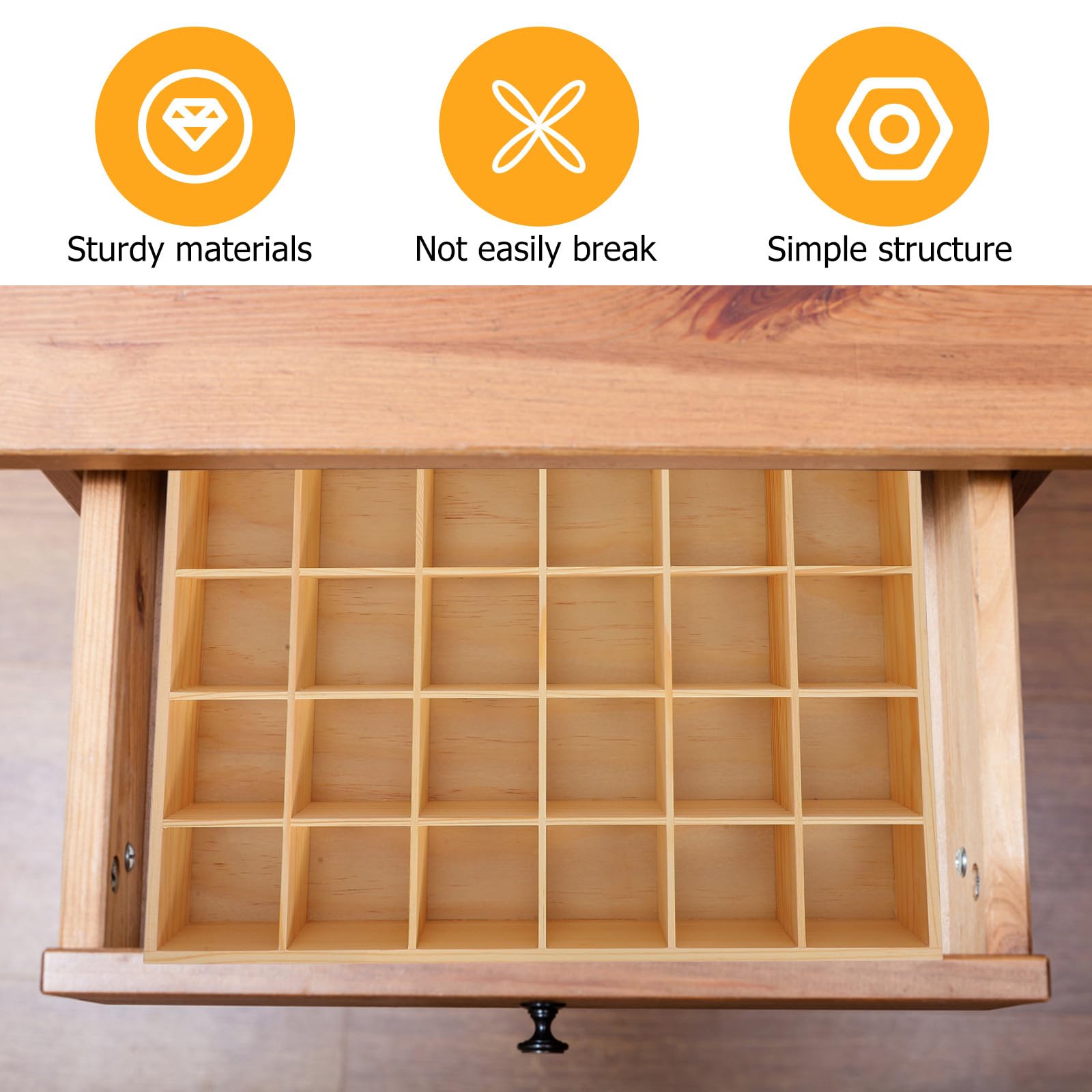 TOYANDONA Porta Cravatte Organizer Versatile Impilabile con 30 Scomparti Cassetto in Legno Elegante per Gioielli e Accessori da Scrivania e Decorazione Casa
