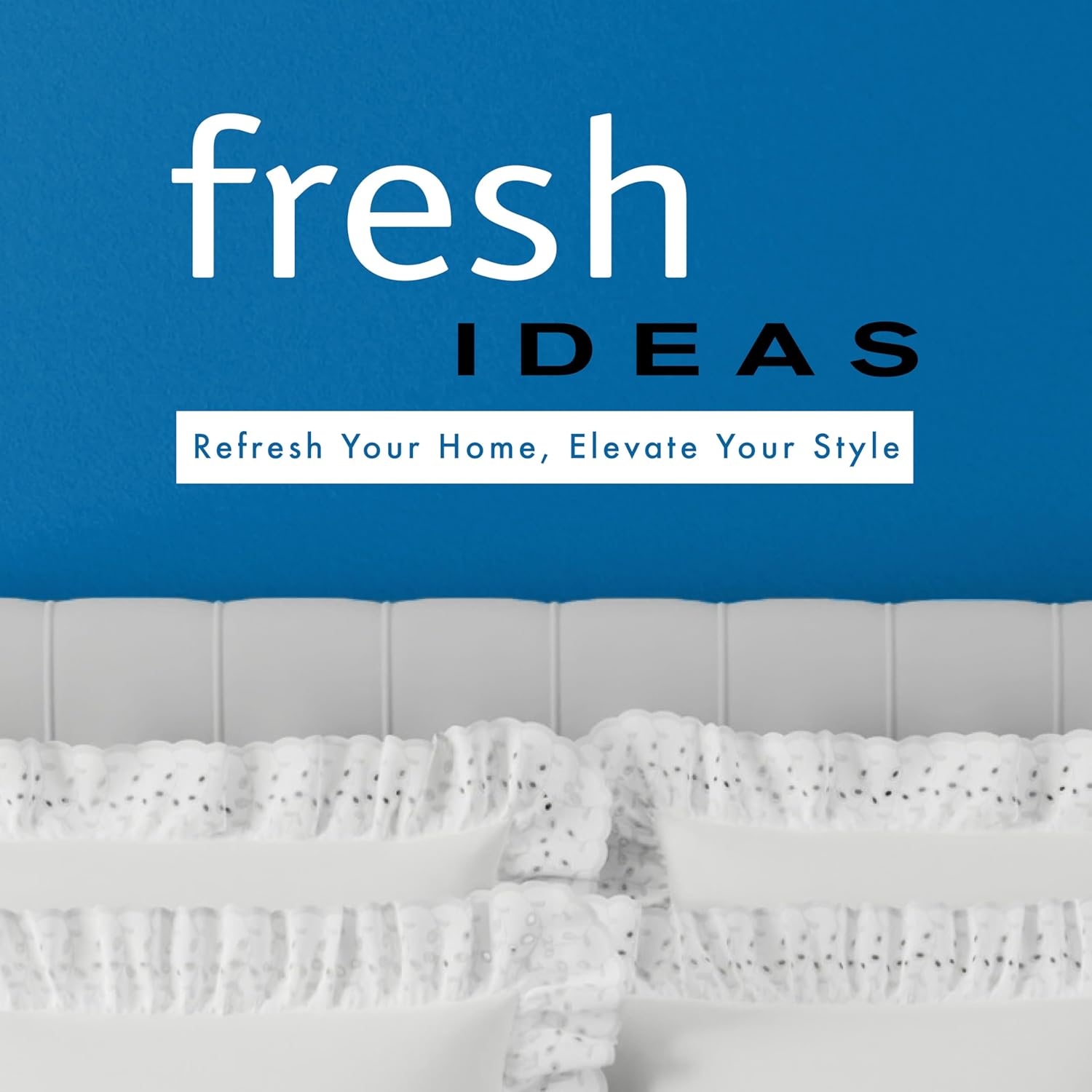 Fresh Ideas Bedding Tailored Bedskirt, Classic 14” Drop Length, Pleated Styling, King, Navy