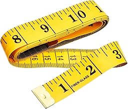 Ruban de mesure double face pour le corps de la couture, ruban souple pour mesurer la circonférence de poitrine/tour de taille, 150 cm, jaune, police noire