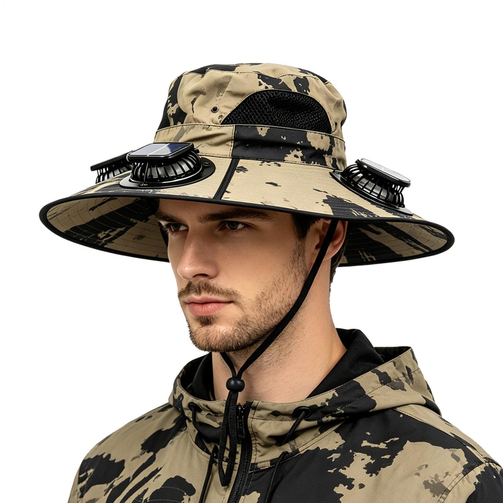 Chapeau de soleil pour homme et femme – Chapeau de soleil absorbant la transpiration à 3 vitesses avec bord renforcé pour activités de plein air, plage, camping, pêche, randonnée, golf, jardinage