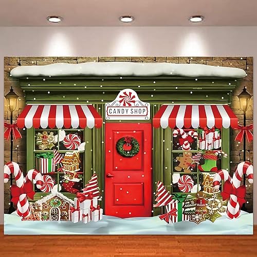 Tienda de Navidad, telón de fondo de fotografía, tienda de regalos, taller, copo de nieve de invierno, muñeco de nieve LED, muñeco de nieve, fiesta