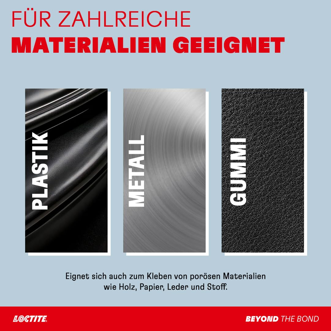 Loctite Sofortkleber 50ml Transparent 20-60s Aushärtungszeit Metall, K Loctite Sofortkleber 50ml Transparent 20-60s Aushärtungszeit Metall, K