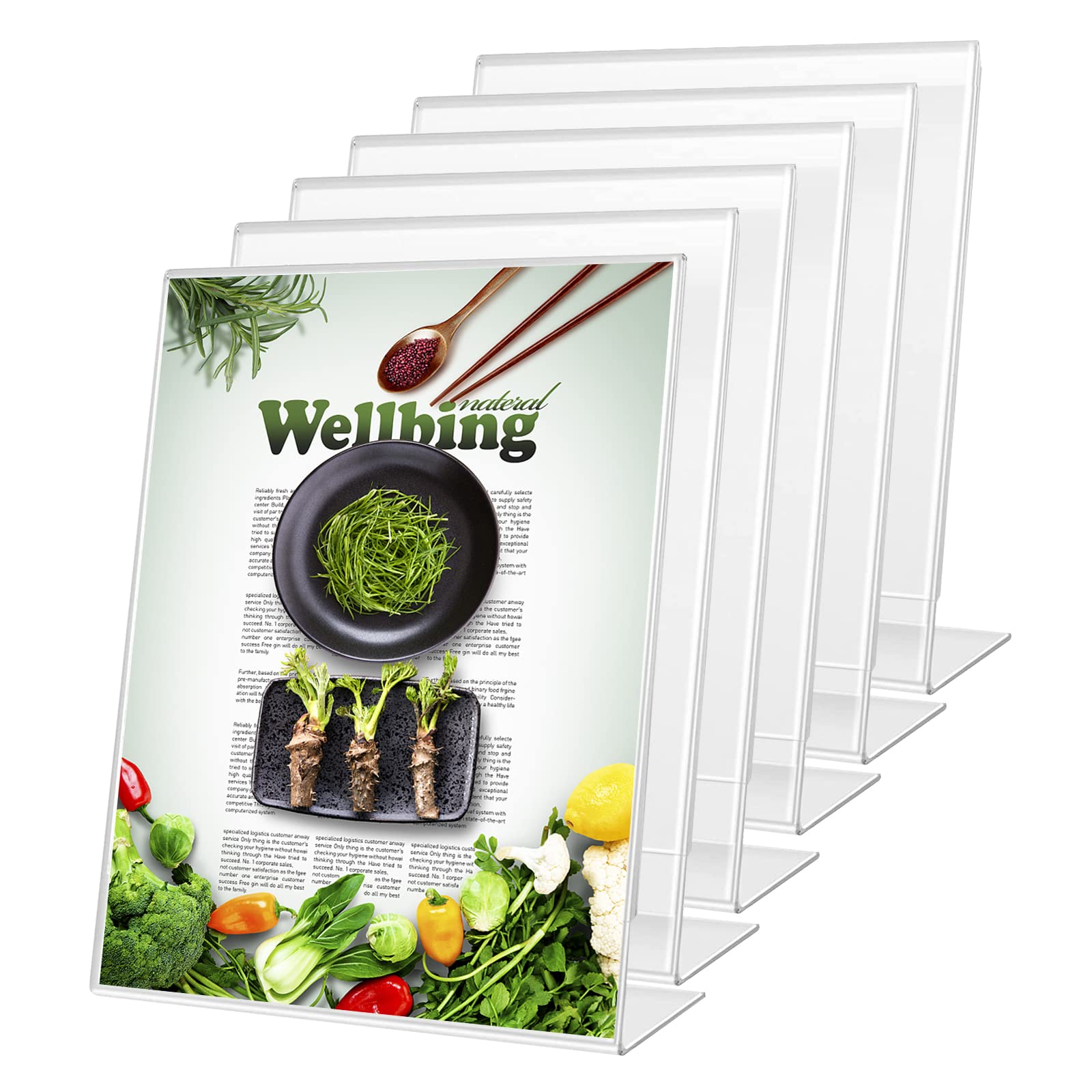 3 Pack Acrylic Sign Holder, 8.5 x 11 inches L Shape Clear Menu Display Stand Paper Holder Table Top Sign Holder Suitable for Restaurants, Office, Home, Store (6)