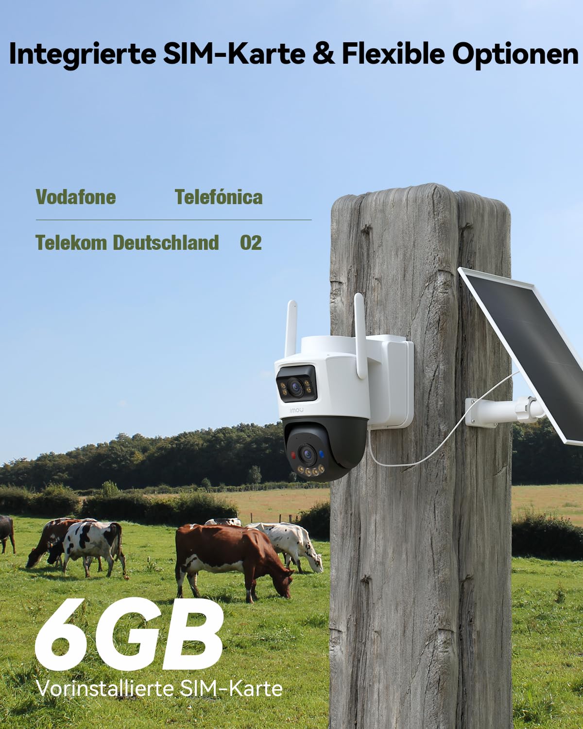 Imou 3K+3K Dual-Objektiv Überwachungskamera Aussen Solar 24/7 Aufzeichnung