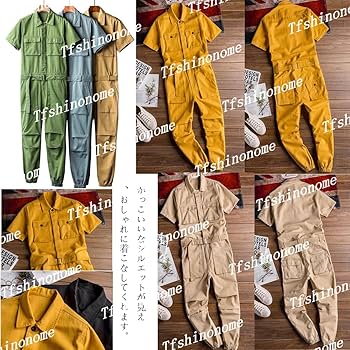 ★YELLOW CORN★つなぎ★オーバーオール★ロゴ★作業着★メンズ L★ ☆YELLOW CORN☆つなぎ☆オーバーオール☆ロゴ☆作業着☆メンズ L☆