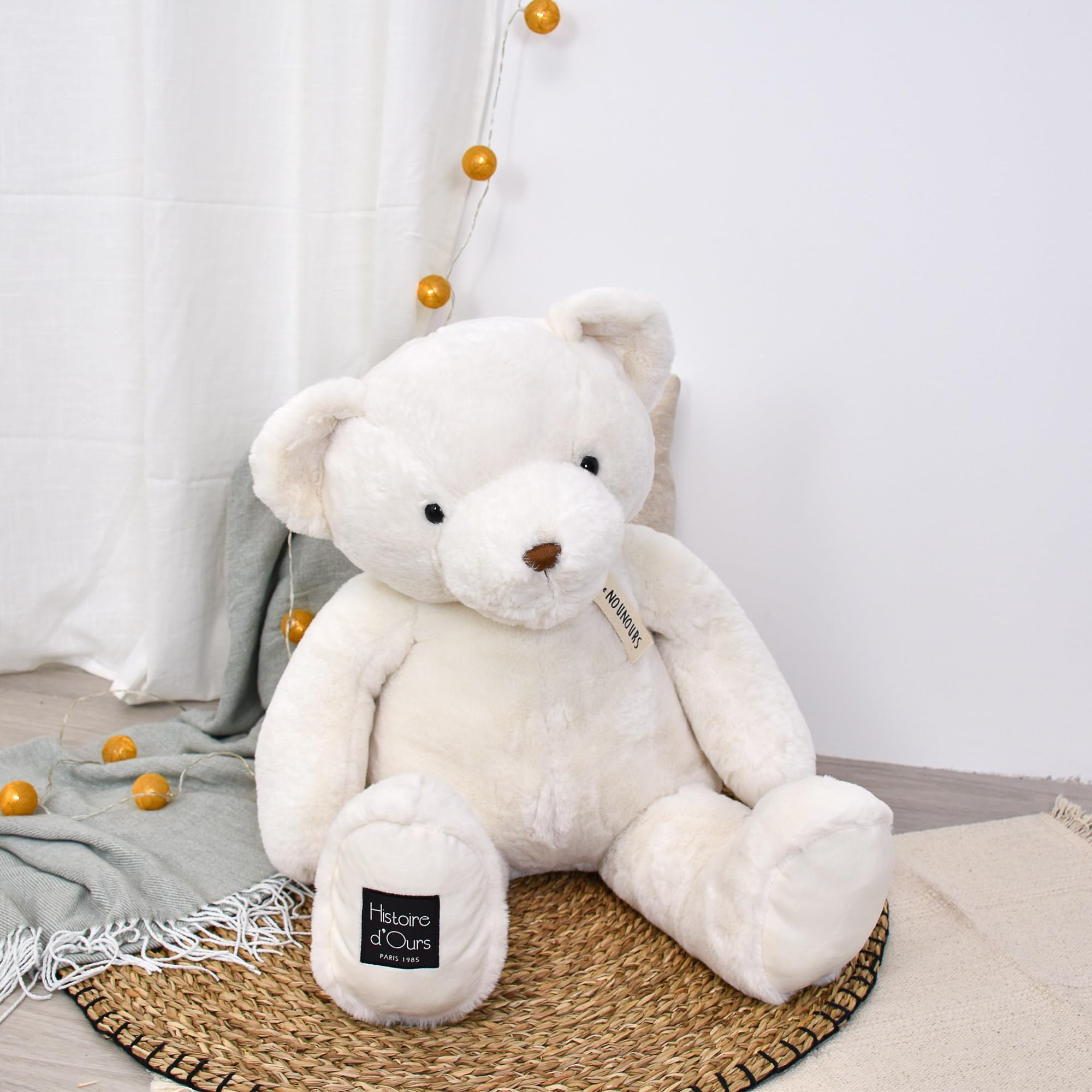 Histoire d'Ours -Le Nounours Bianco 75 cm- Bianco - 75 cm - Regalo nascita - HO3222