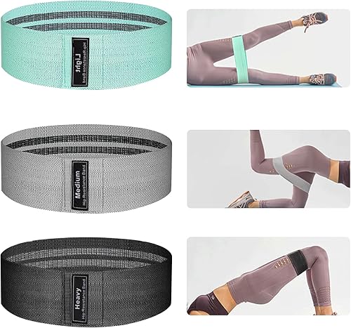 Miniatura 5 de Bandas de resistencia para entrenamiento, bandas de entrenamiento de tela, bandas de bucle de resistencia, bandas gruesas antideslizantes para