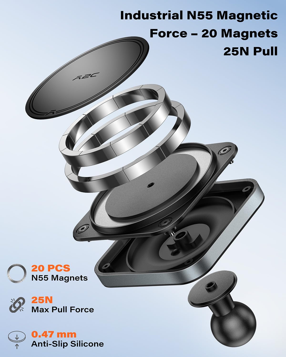 APPS2Car Supporto magnetico per bocchetta dell'aria per Ford F-150 (2015-2020), Super Duty (2017-2022), Expedition (2018-2021), supporto per telefono compatibile con iPhone serie 12-16 e custodia