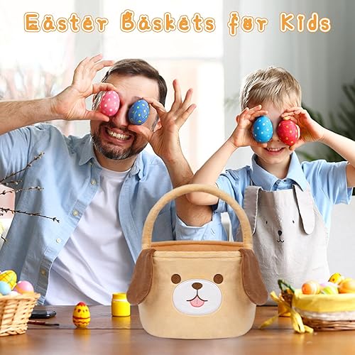 Miniatura 13 de Cesta de Pascua – Cestas de Pascua para niños, cestas de conejo de Pascua de felpa rosa, cesta de Pascua para niñas vacía, bonita cesta de conejo