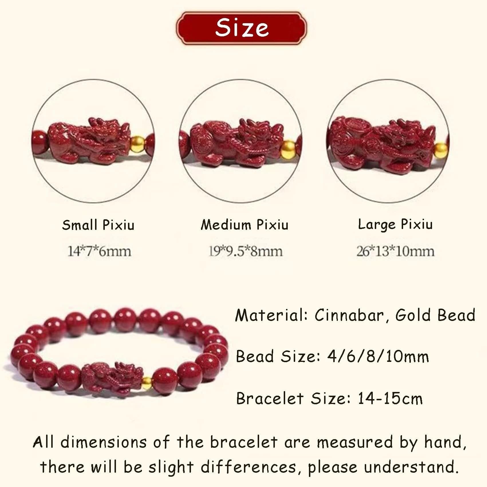 YDYDTTKD Bracciale cinabro Naturale Talismano Feng Shui Reiki Crystal Chakra Meditazione Gioielli Regalo di Compleanno