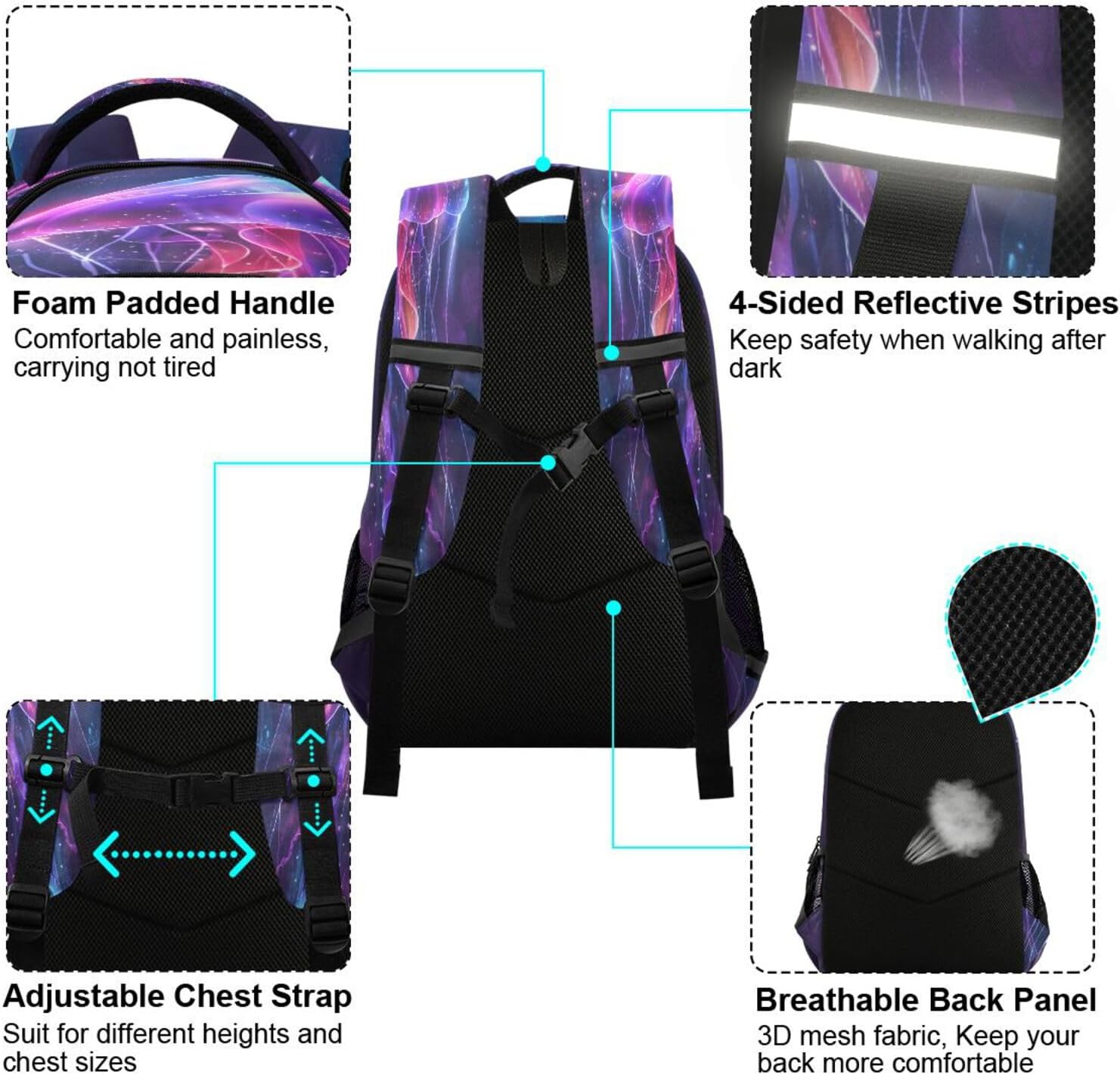 ALAZA Jellyfish in Underwater Backpack for Boys Girls Students Elementary School Bag Kids Bookbag Travel Daypack