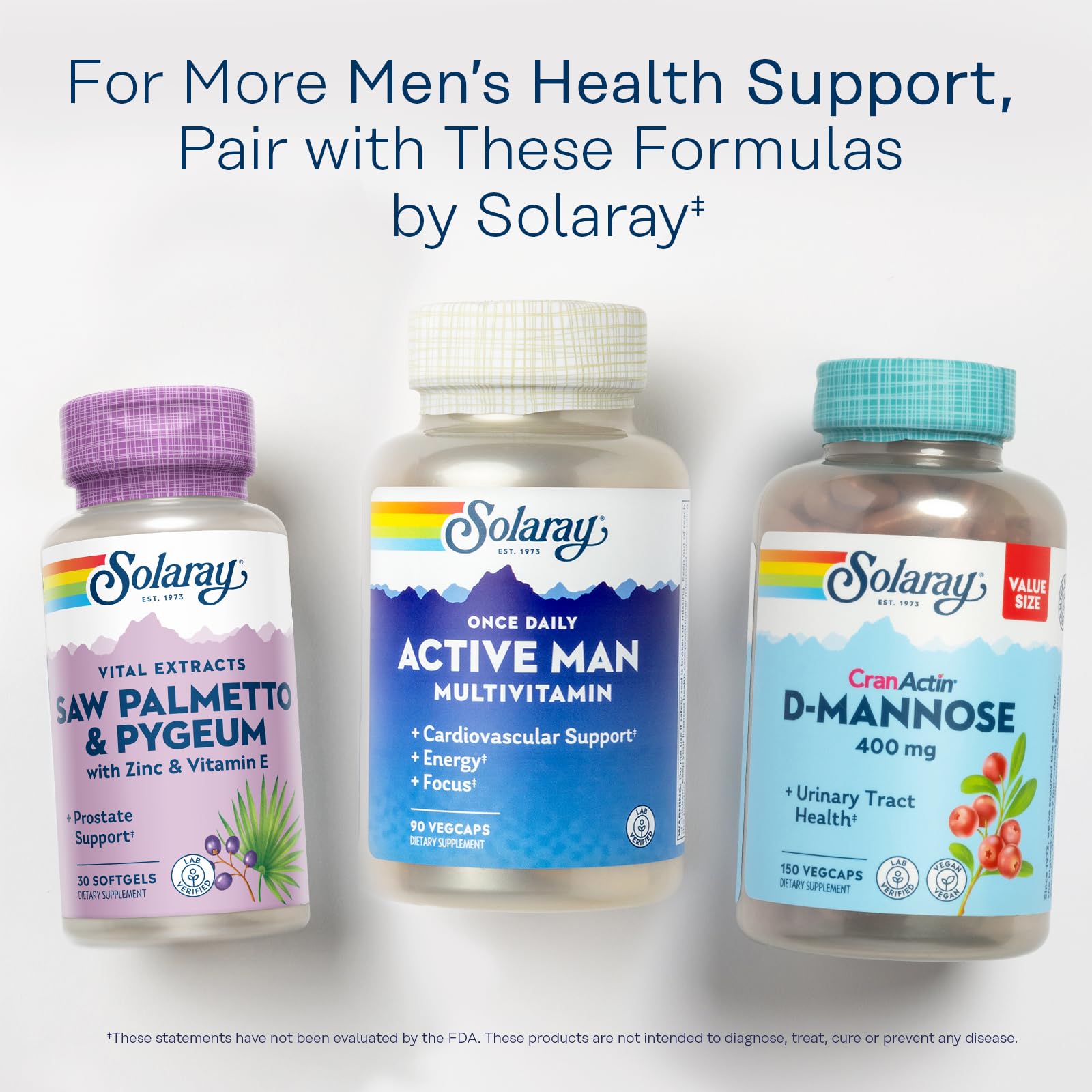 SOLARAY Saw Palmetto and Pygeum - Saw Palmetto for Men w/Pygeum Bark, Zinc, Vitamin E, Pumpkin Seed Oil - Prostate Supplements for Men w/Beta Sitosterol - 60-Day Guarantee - 30 Servings, 30 Softgels — Amazon image 8
