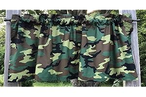 Green Camouflage Valance for Hunting and Mancave Decor