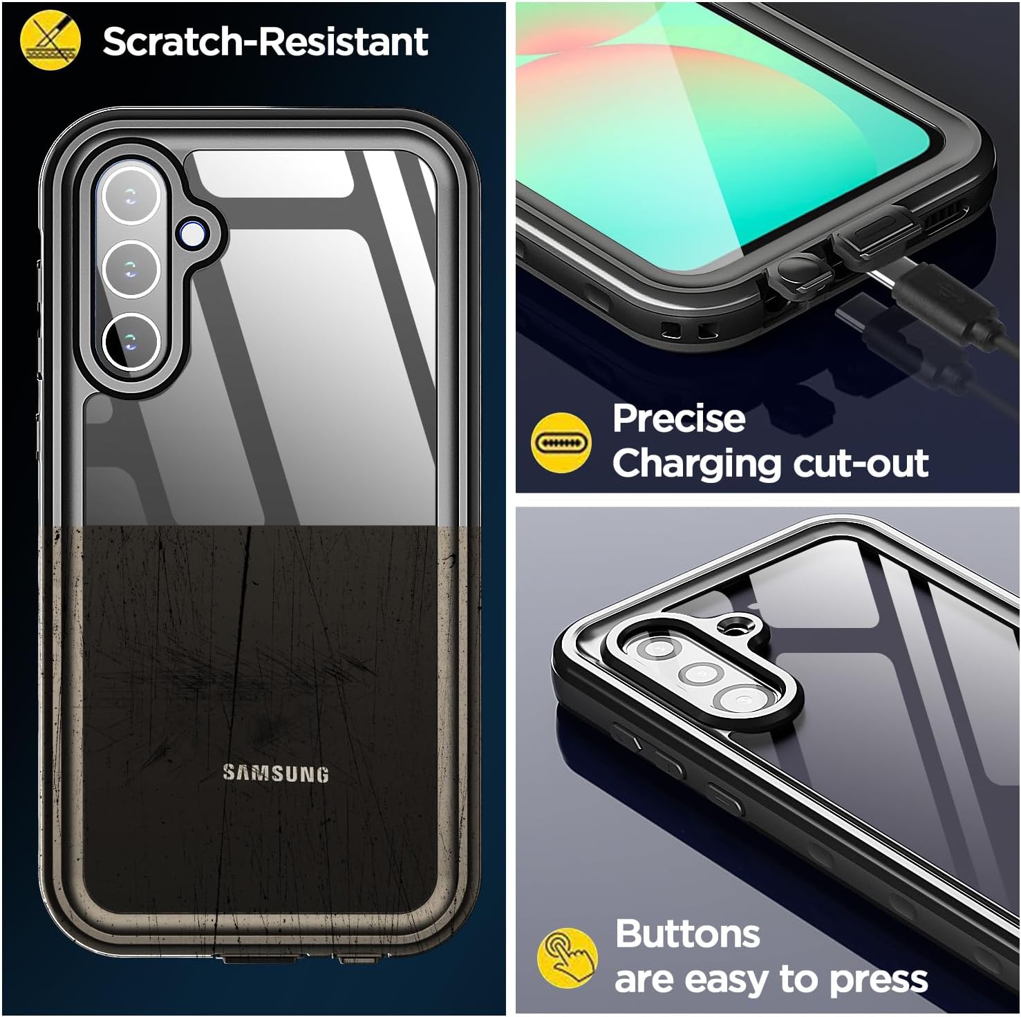 AICase for Samsung Galaxy A36 Case Waterproof Clear,Dustproof and Shockproof,IP68 Certified Real 360 Full Body Protection Fully Sealed Underwater Cover for Galaxy A36 6.7" 2025
