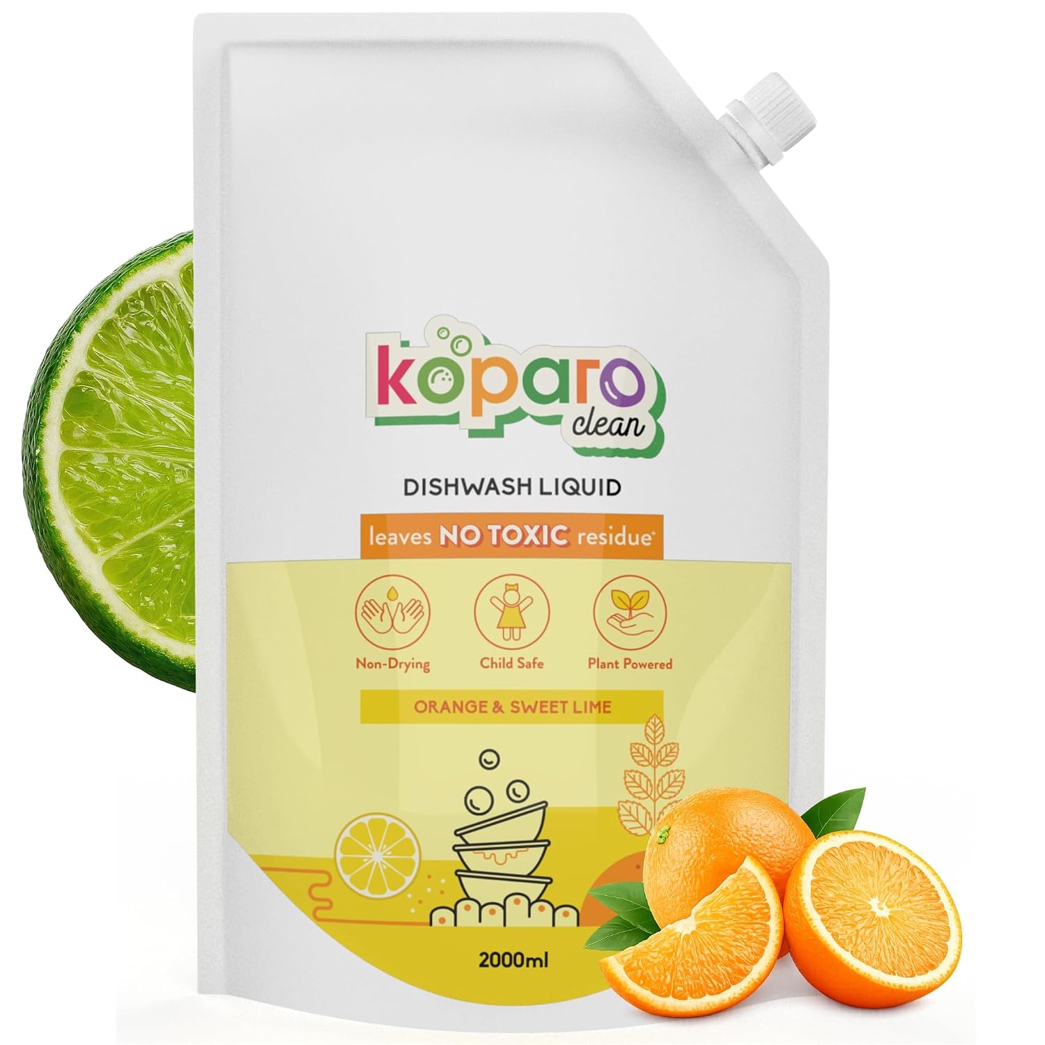 Koparo Organic Dishwash Liquid | 2 Litres Refill Pack | Powerful Grease Cutting Dishwasher Liquid | Thick Foam Liquid Dish... - Review, Price and Buying Guide