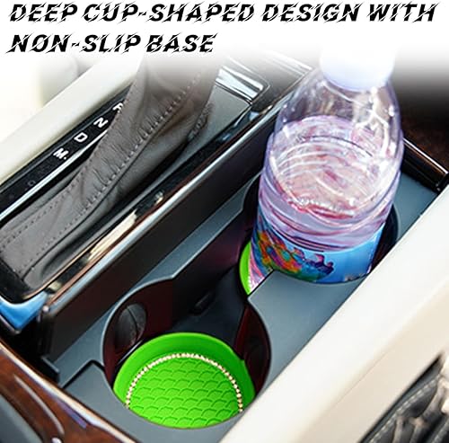 Miniatura 86 de zipelo Bling Car Cup Coaster, 4 Pack Universal Vehicle Anti-Slip Cup Holder Insert Coasters, Crystal Rhinestone Silicone Shockproof Drink Mat, Car