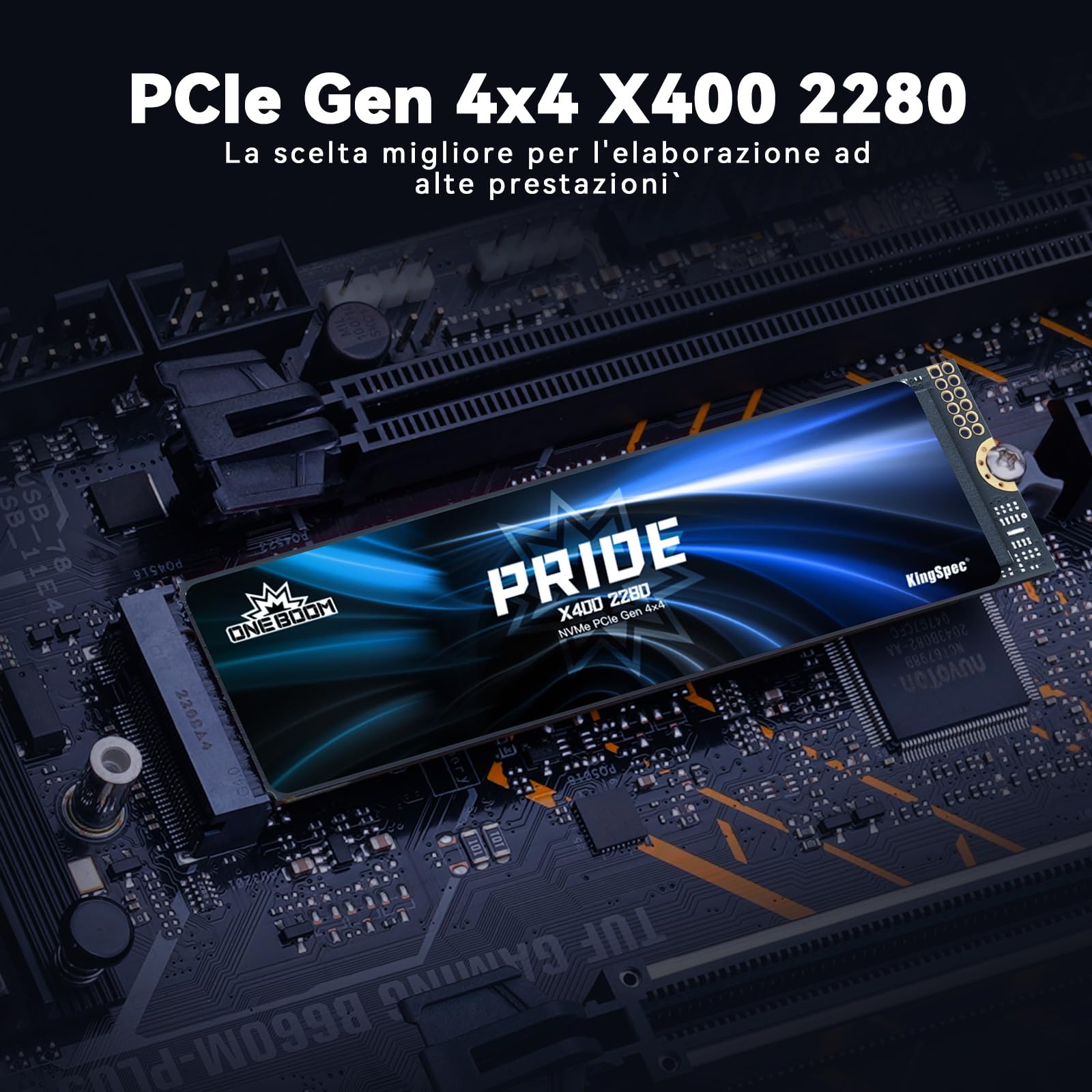 KingSpec OneBoom X400 Series 4TB M.2 NVMe Gen4 SSD 2280, 3D NAND TLC Internal SSD, Compatible with Gaming PC / PS5 / Laptop