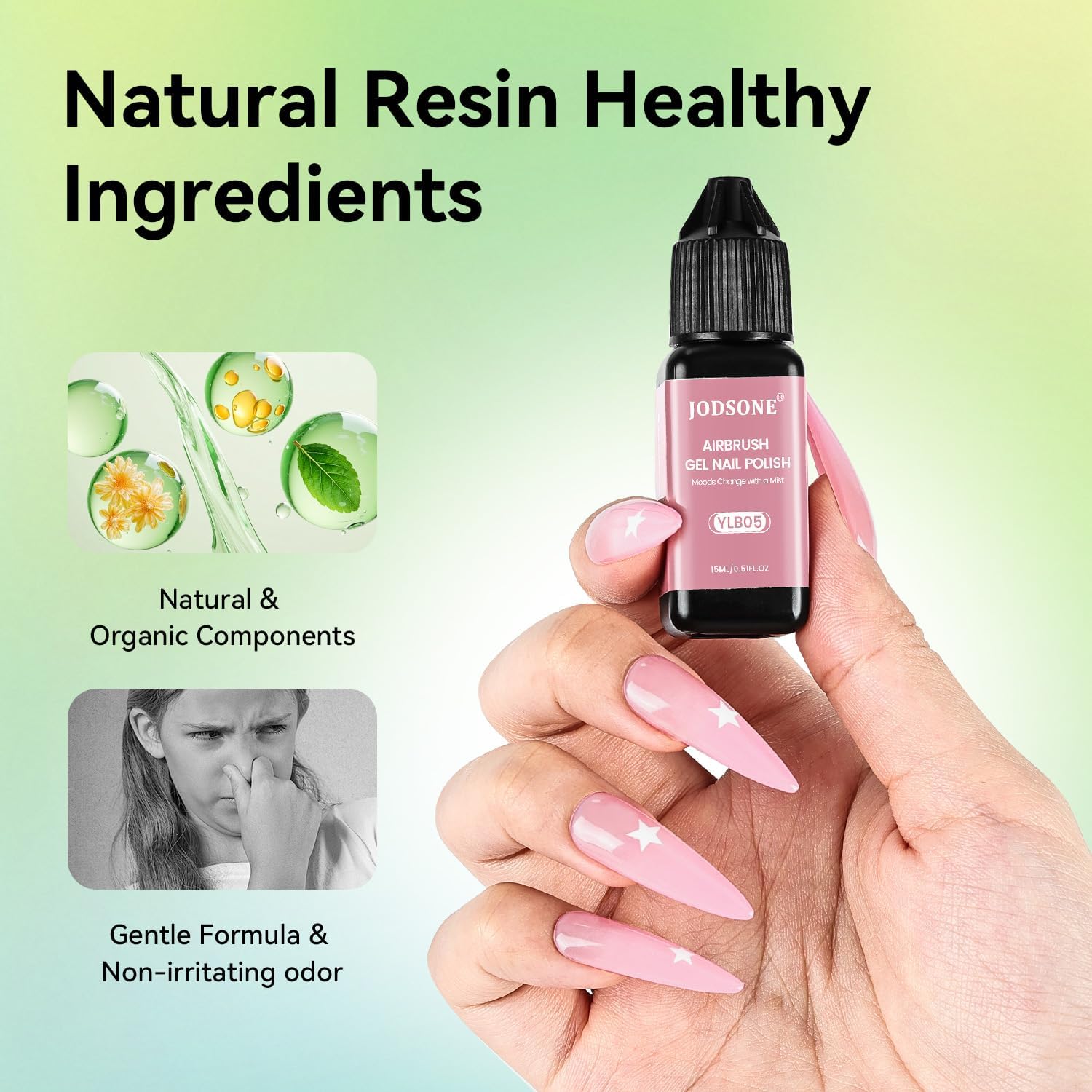JODSONE Juego de esmaltes de uñas de gel con aerógrafo de 20 colores para gradientes de uñas, esmalte de uñas de gel sin disolución para manualidades, varios patrones, regalos de vacaciones para niñas
