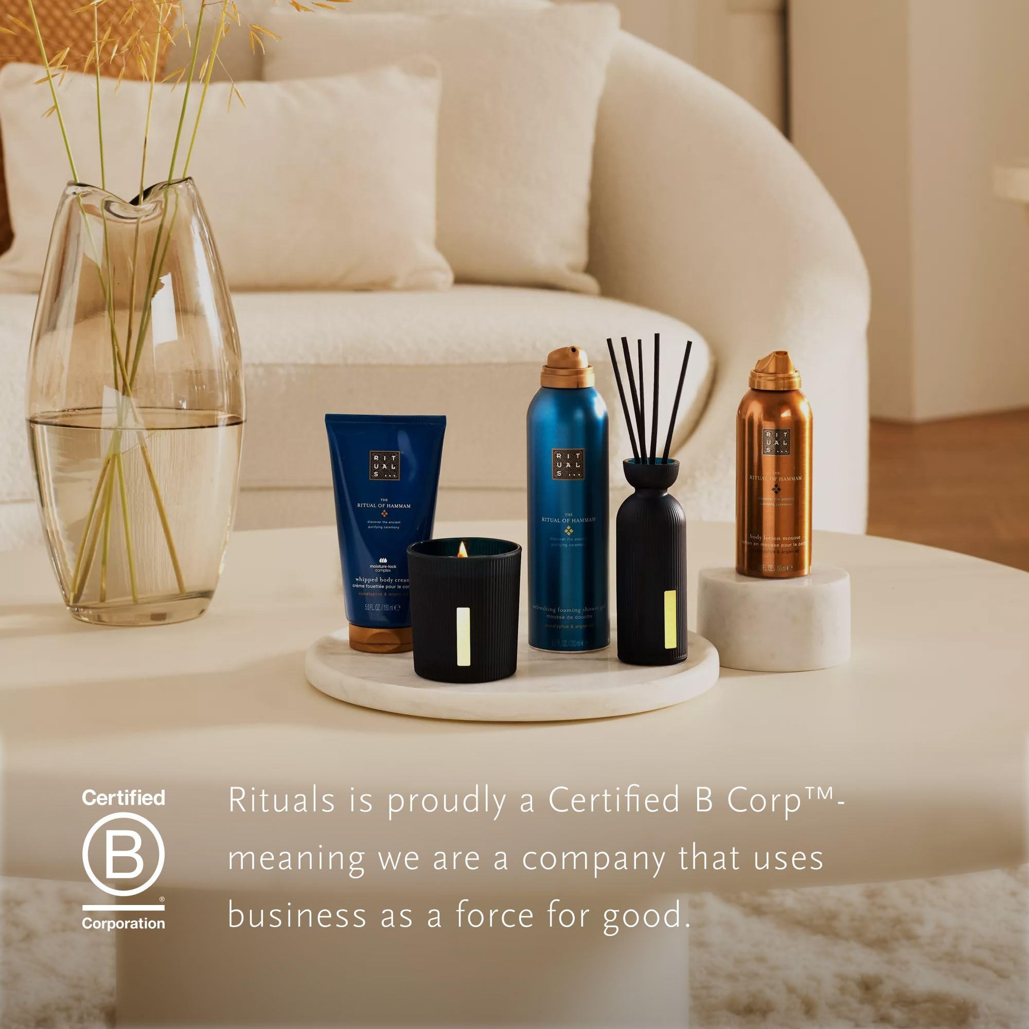 RITUALS The Ritual of Hammam Small Coffret cadeau – Produits pour la maison et les soins de la peau enrichis en eucalyptus, huile d'argan et romarin – Pochette de bain réutilisable avec propriétés