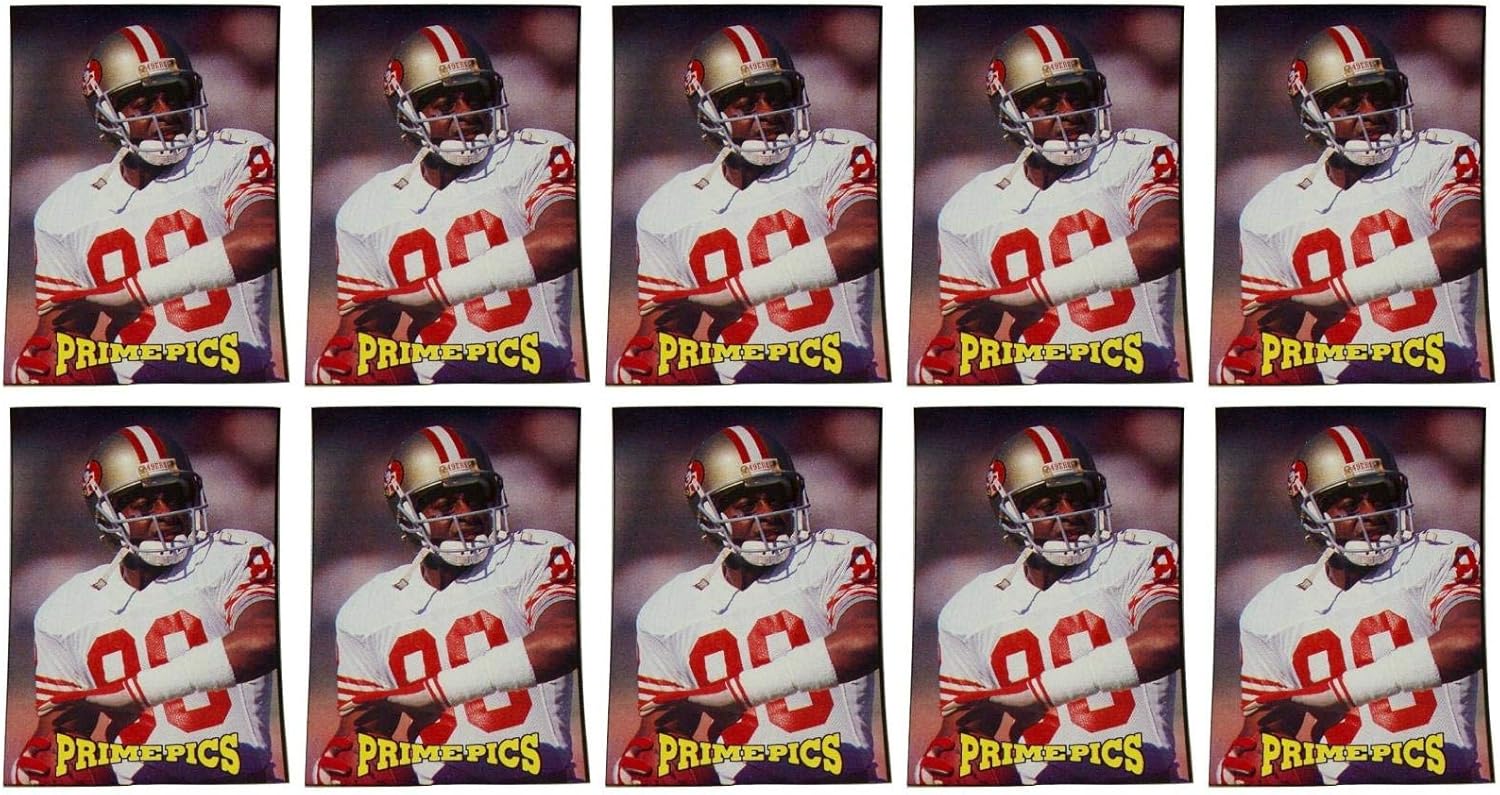 (10) 1993 Sports Card Review Prime Pics #5 Jerry Rice Football Card Lot San Francisco 49'ers