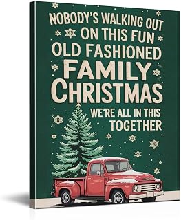 Christmas Decorations - Nobody's Walking Out Holiday Wall Art Picture Artwork - Indoor Vintage Christmas Gifts Home Party Decor for Wall Table Mantel 8"x10" Framed