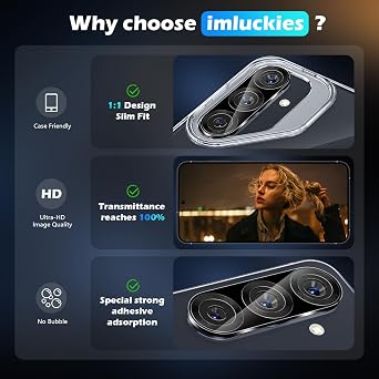 imluckies 3 Packs for 6.2 Samsung Galaxy S25 Camera Lens Protector Tempered Glass, 9H Anti-Scratch & HD Clear, Easy to Install Case-Friendly for S 25 [Not for S25+], Black