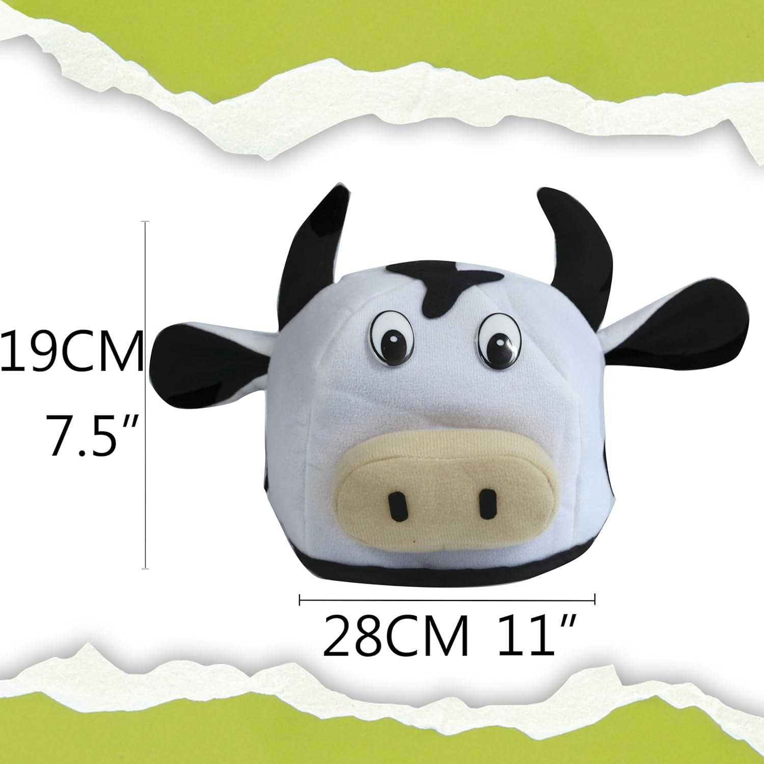 Cow Head Hat - Fun Animal Costume Headwear with Floppy Ears - Soft & Skin-Friendly - Perfect for Themed Parties & Festive Events - Image 3