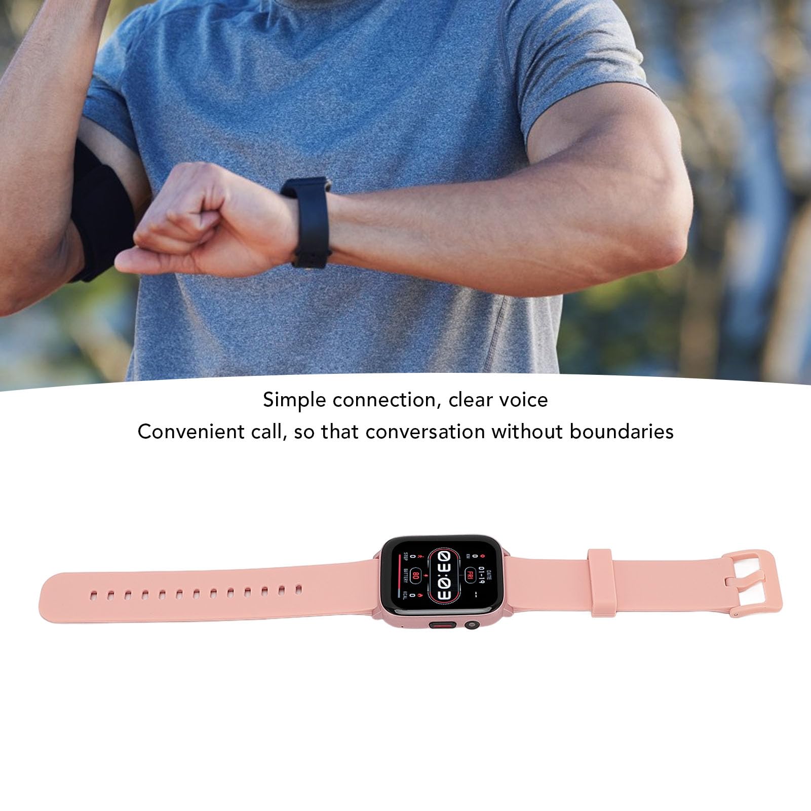 Smart Watch Fitness Tracker IP68 Touchscreen HD 1,83 pollici con oltre 100 modalità sportive Chiamata Bluetooth Torcia Musica per uomo Donna Sport all'aria aperta PC ABS (Rosa)