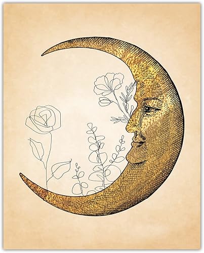 Miniatura 2 de Aesthetic Sun and Moon Line Art - Set of 2 8x10 Unframed Minimalist Abstract Wall Decor - Modern Wall Art for Home, Office, Living Room and Bedroom