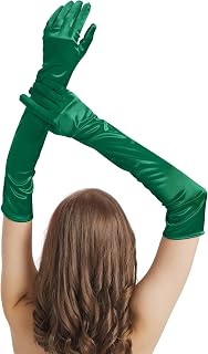 Long Gloves Costume Women Long Satin Opera Gloves Elbow Length Halloween Cosplay 1920s Gatsby Evening Party Dress Up