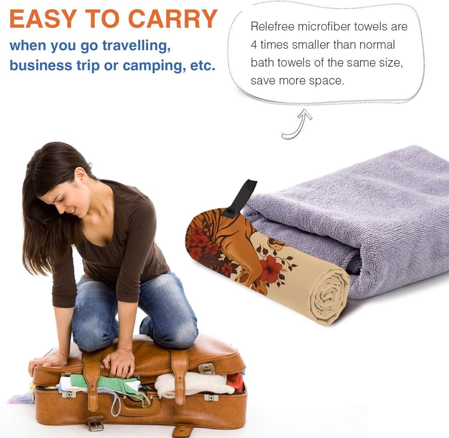 タイガー 虎 花 フェイスタオル柔らかい手触り ホテル仕様エステサロンタオル 四季通用業務用スポーツタオル 31.5"X63