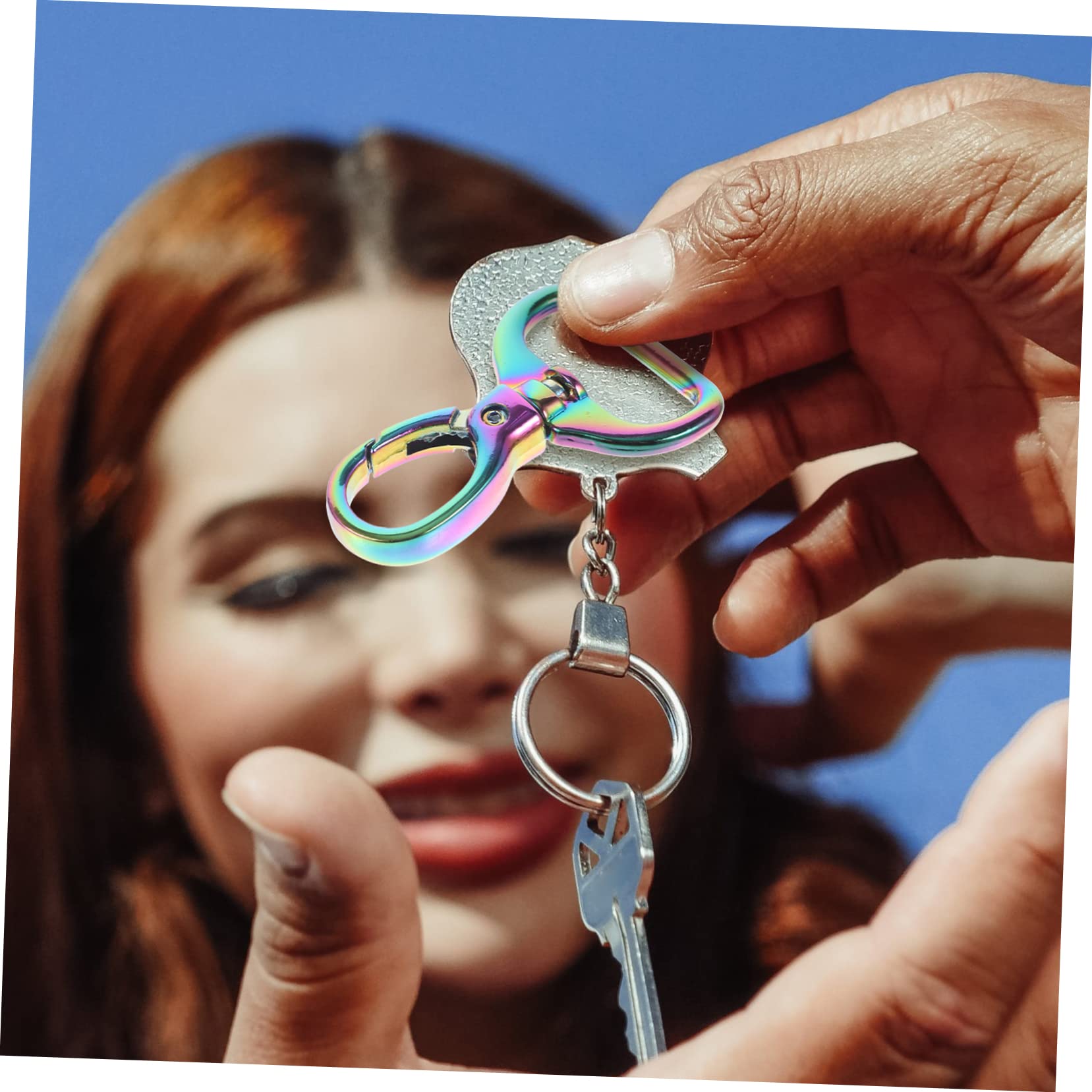SEWACC 10 Stuks D-ring En Koord Karabijnhaak Bout Karabijnhaak Sleutelhanger Haak Draaibare Sleutelhanger Sieraden Maken D-ringen Koord Karabijnhaken Ring Oog Kreeft Draaien Metaal
