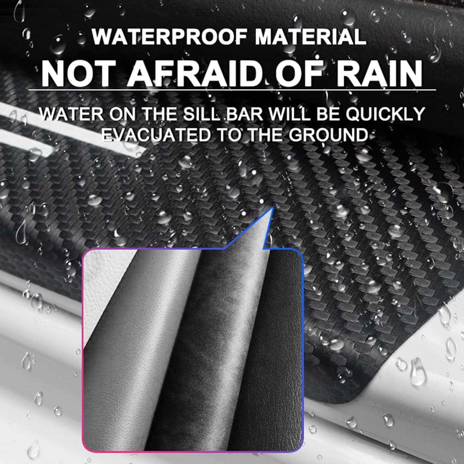 4-Piece Carbon Fiber Door Sill Protectors For Hyundai Tucson JM/TL/NX4 - Anti-Scratch Kick Plates