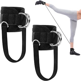 MoKo Ankle Strap for Cable Machines Attachment and Resistance Bands, [2 Pack] Comfortable Adjustable Padded Ankle Wrist Cuffs, Ideal for Glute Workouts, Leg Extensions, Hip Abductor, Black+Black