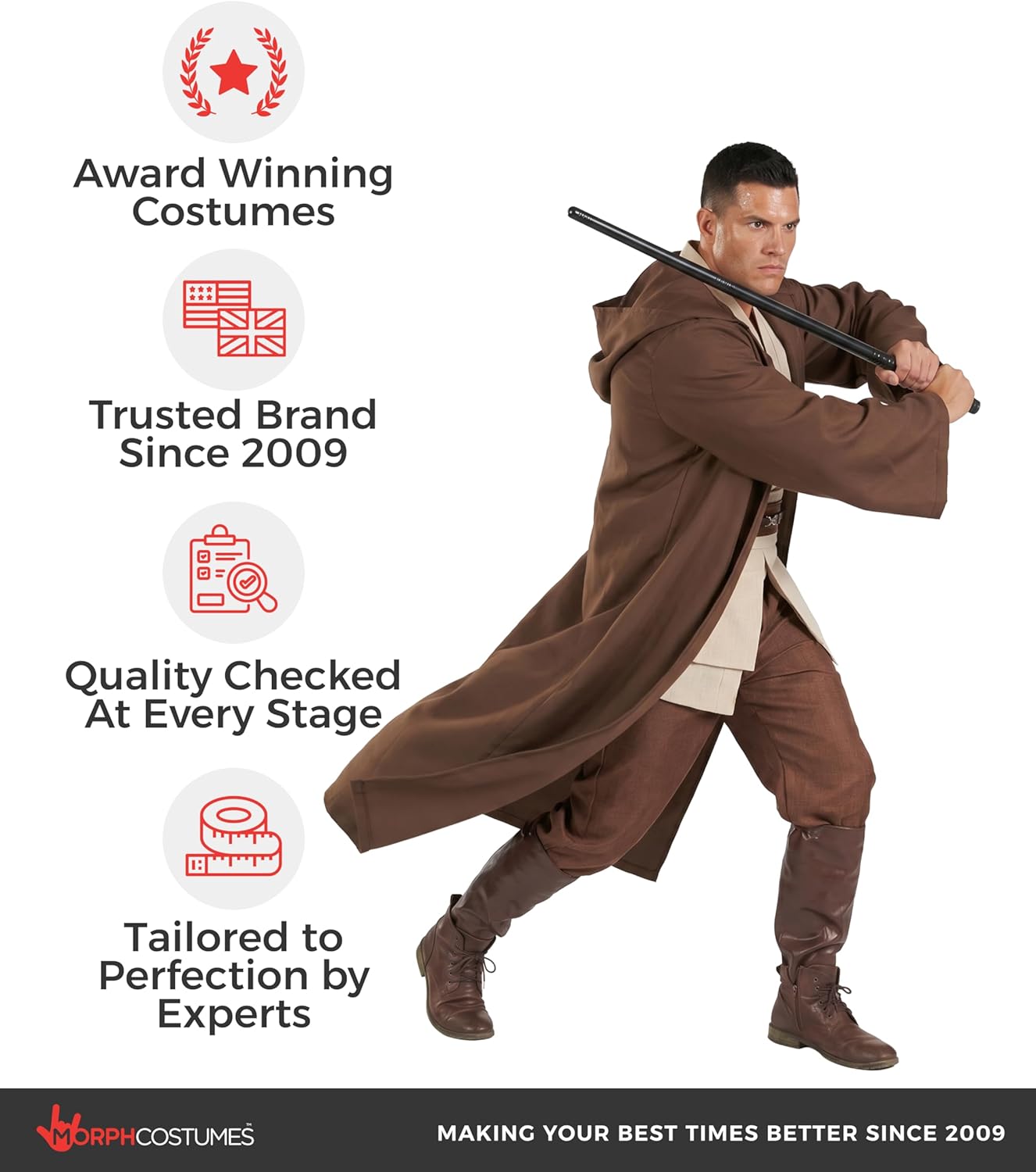 Morph Star Fantasy Hooded Robe Costume For Men, Space Cosplay Tunic Cloak, Halloween Costumes For Men