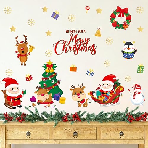 Miniatura 7 de Calcomanías de pared de Navidad, calcomanías de pared de Navidad extraíbles, calcomanías de pared de Navidad, calcomanías de pared de Navidad,