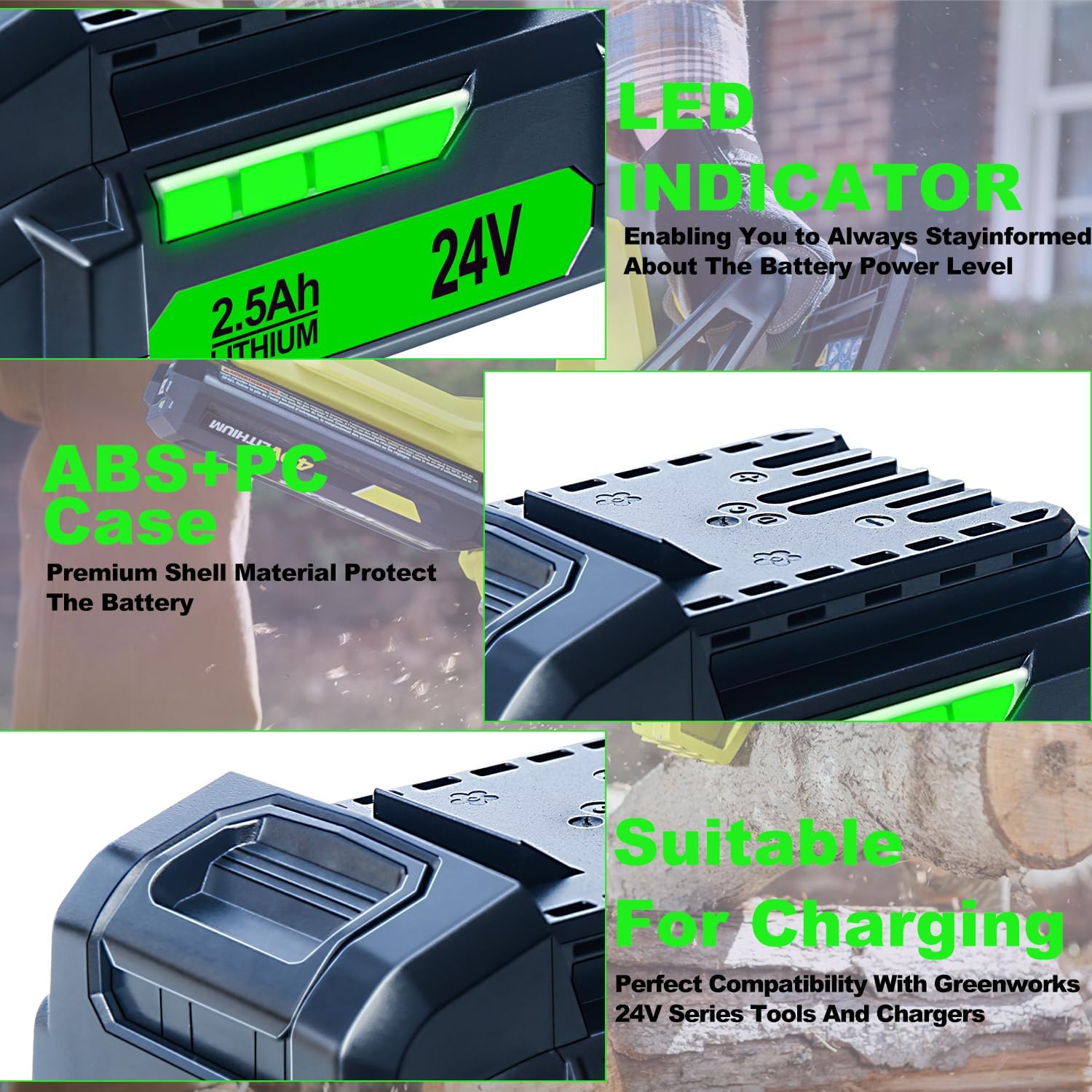 DTK Battery Replacement for Flex 24V Battery 2.5Ah Lithium-Ion FX0111-1 2 Packs