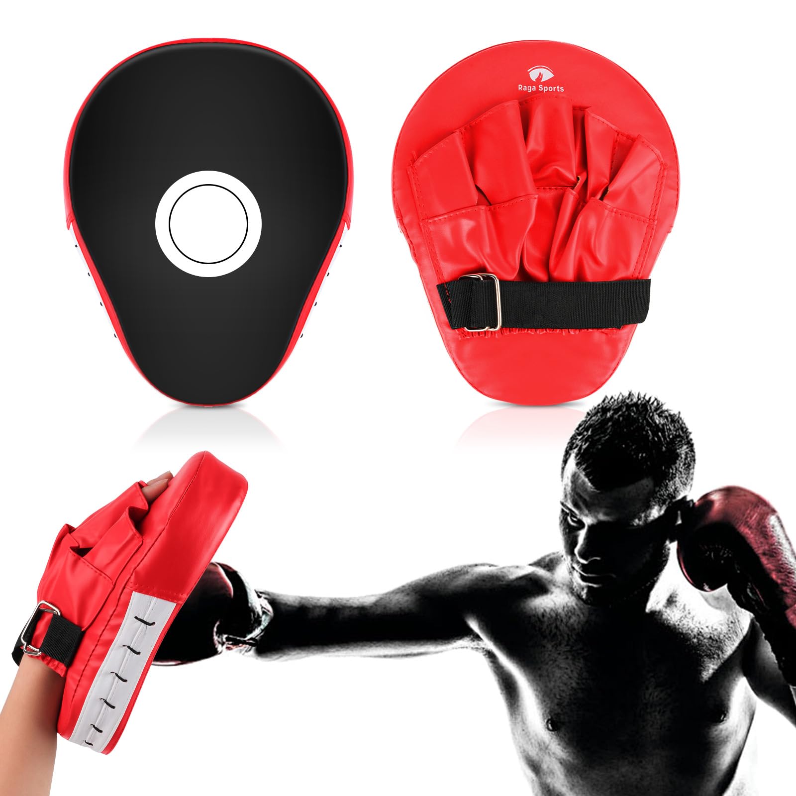 Almohadillas de Enfoque de Boxeo, Manoplas Curvadas para Sparring, Kick Boxing, Artes Marciales