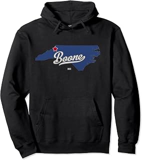 Boone North Carolina NC Map Pullover Hoodie