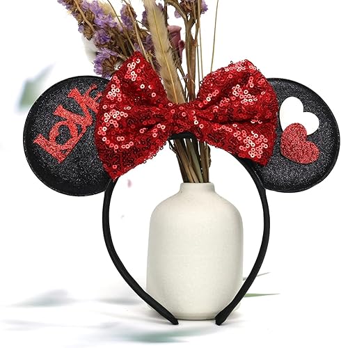 Miniatura 9 de HOXIEYA Diademas para el día de San Valentín diademas con corazón rojo con purpurina regalo de fiesta suministros de decoración de San Valentín arco