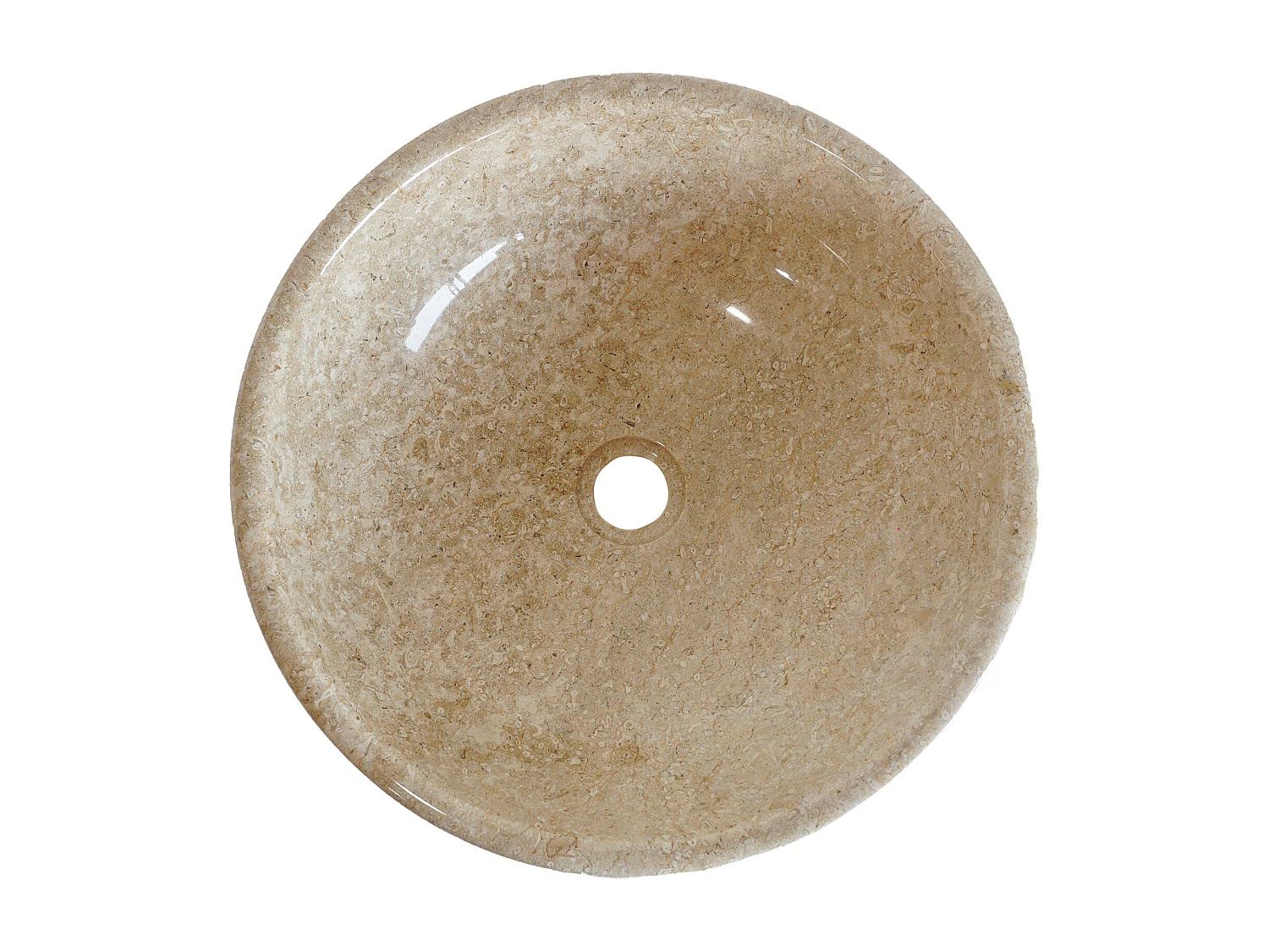 Vente-unique - Lavabo sobre encimera Lavino - L 40cm x A 40cm x H 15cm - mármol - crema