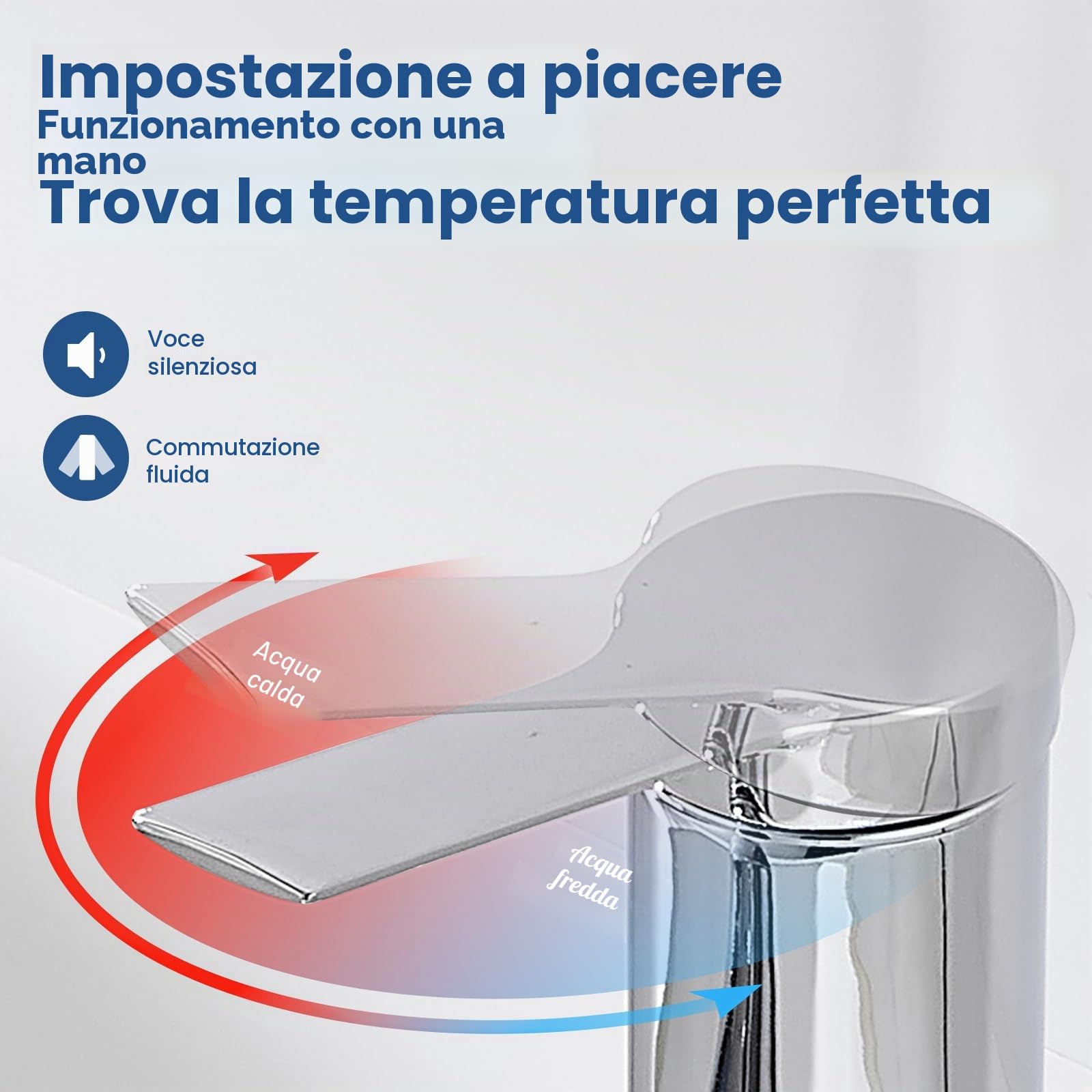 Rubinetto da bagno con 3 tipi di getto, rubinetto estraibile per lavabo con scarico, miscelatore monocomando per bagno, cromato