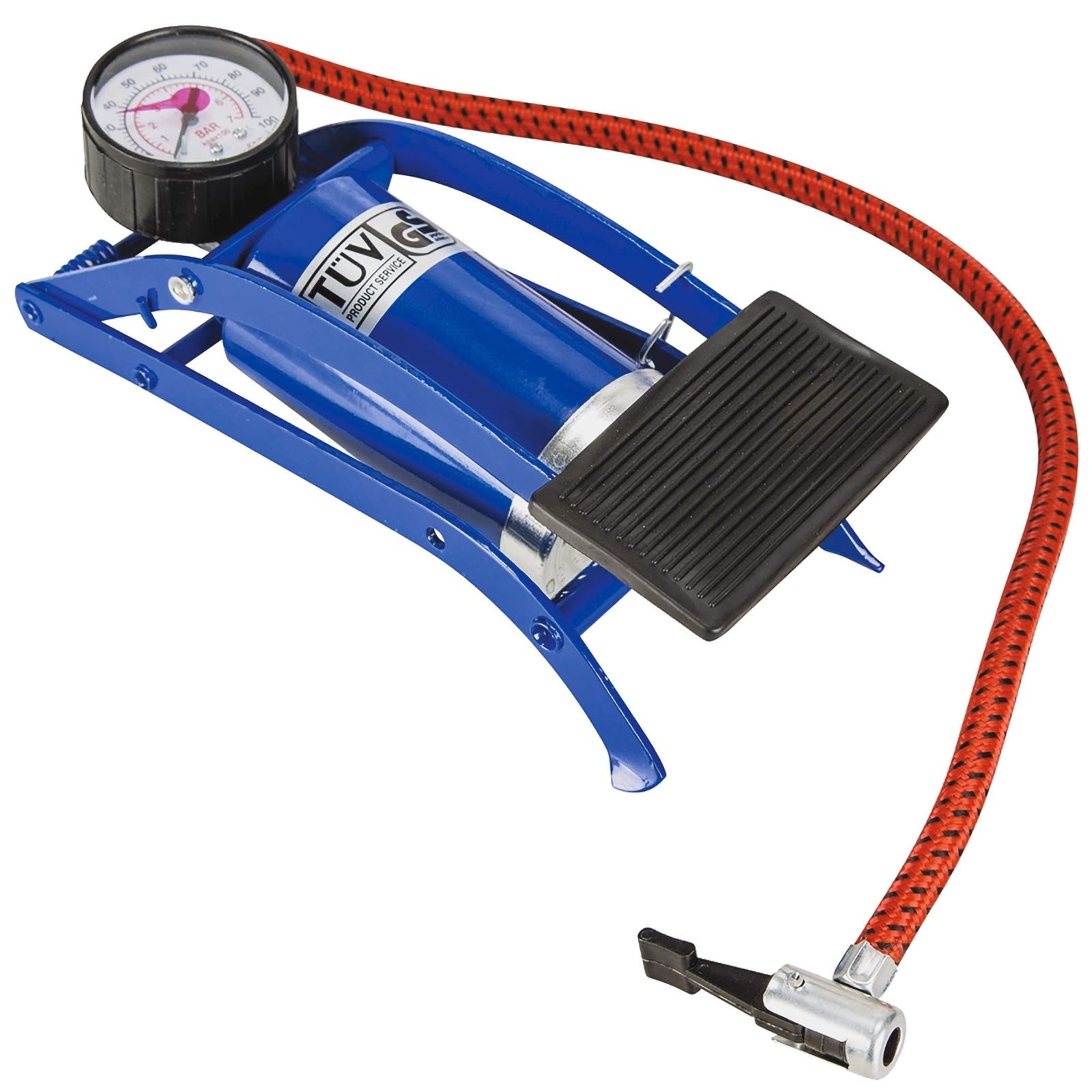 MySmartBuy Foot Pump for Car Tyres 100PSI Single Cylinder Barrel Inflate Bicycle Tyres Balls Non Slip Foot Pedal Multi Purpose