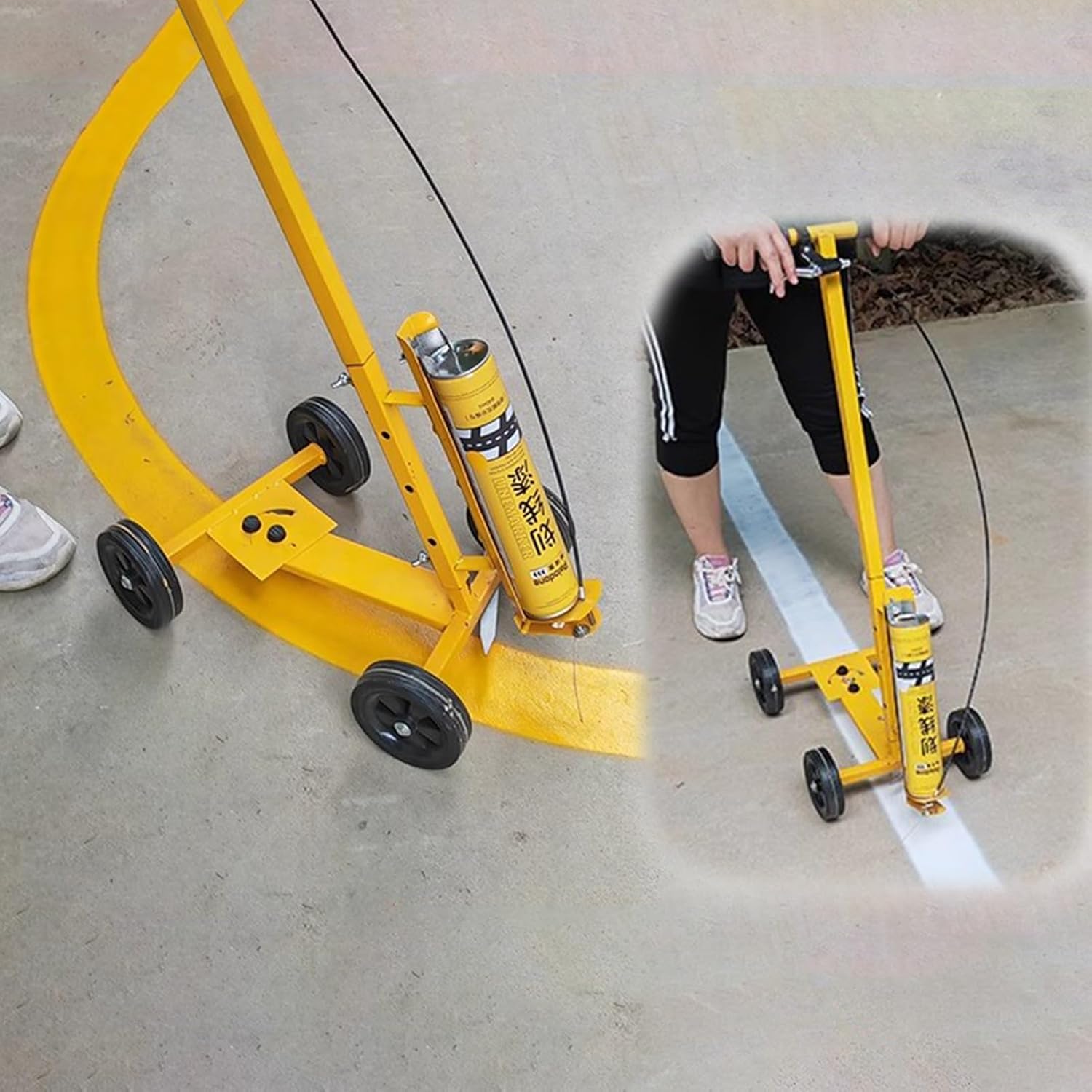 Striping Machine Striping Line Marking Machine, Striping Spray Paint Trolley - Drawing Straight Lines, Circles, Factories Parking Lots Ball Court Paint Striper