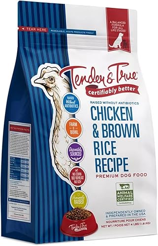 Miniatura 10 de Tender & True Alimento para perros con receta de pollo y arroz integral sin antibióticos, 11 libras