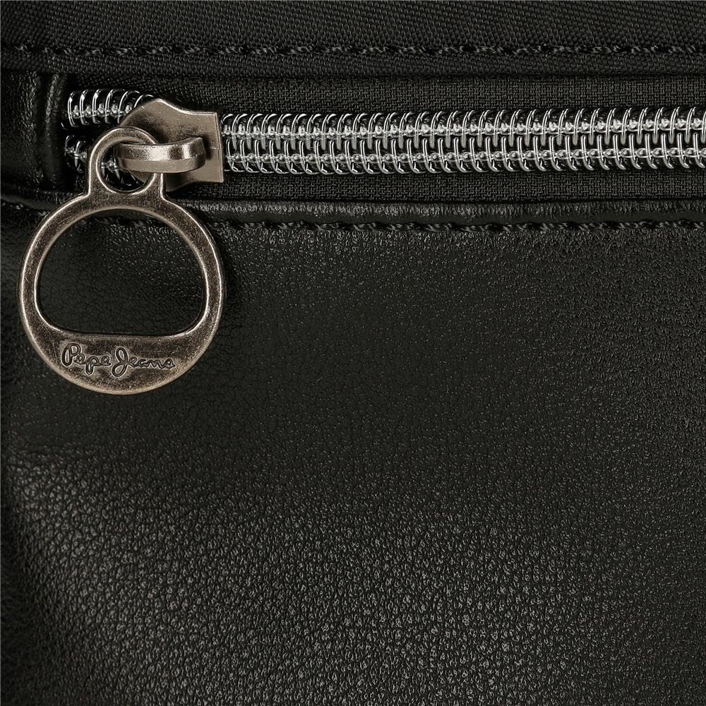 Pepe Jeans Christine Mochila para Portátil Portátil 15,6 Pulgadas Negro 29x40x11 cms Poliéster con Detalles en Piel Sintética 15,6L by Joumma Bags