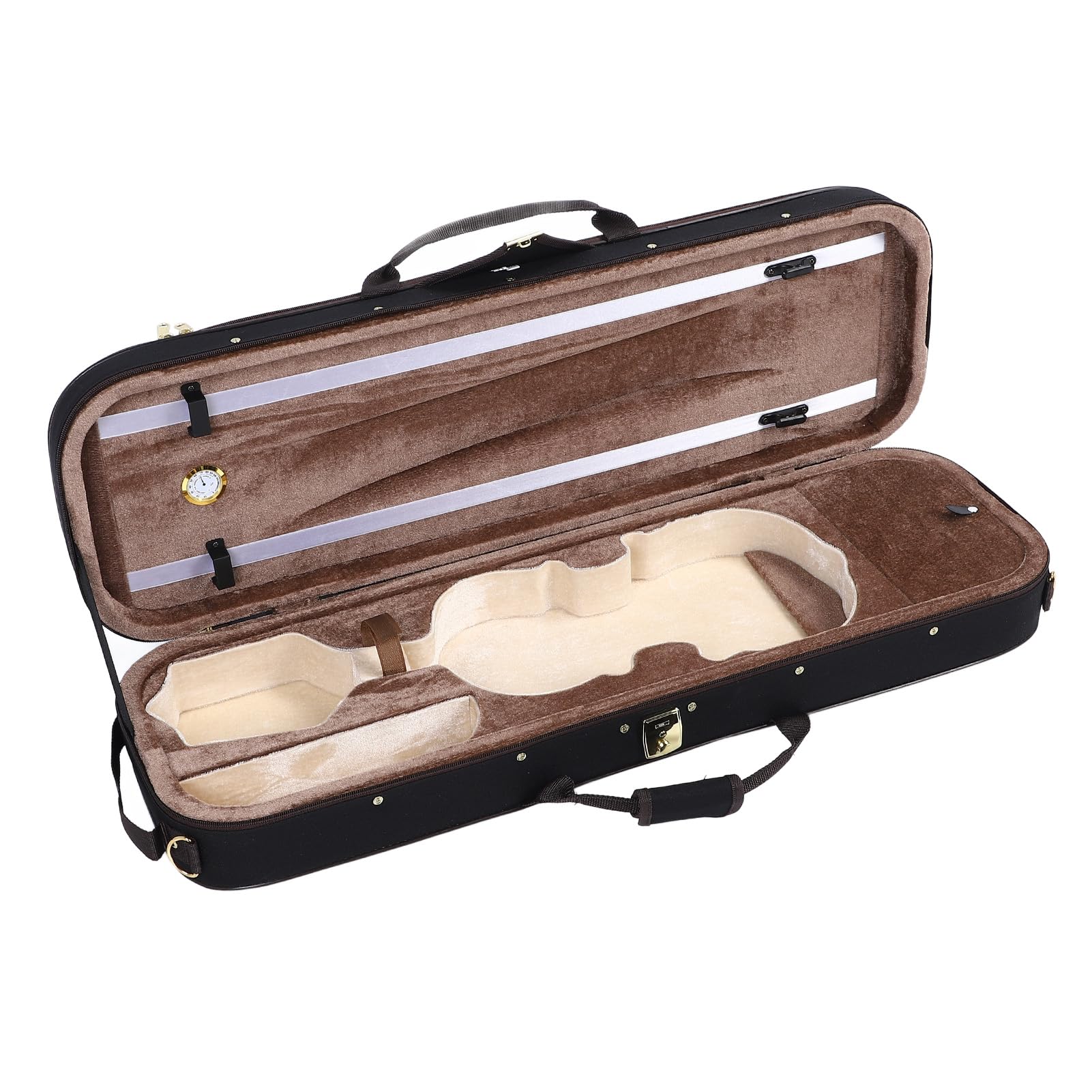 Yctze Scatola per Violino 4/4 con Igrometro Custodia Rigida per Violino per e portabilità Scatola per /, Custodia per, per con Igrometro, per /, S Rigida