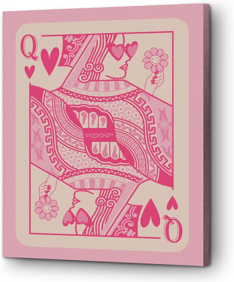 Retro Pink Preppy Girls Room Decor Trendy Funky Canvas Wall Art Aesthetic Poster Modern Cute Girly Paintings Wall Decor Artwork Print for Home Bedroom College Apartment Living Room 11.4x15in Framed