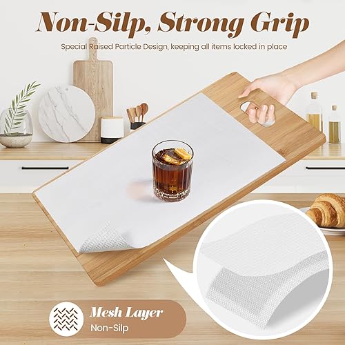 Miniatura 2 de Revestimiento de estante de cajón para armarios de cocina, papel antideslizante no adhesivo, fácil de limpiar, agarre fuerte, grueso, impermeable,